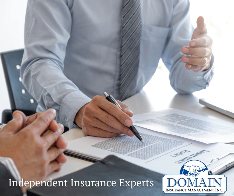 Independent insurance agent comparing pricing with client